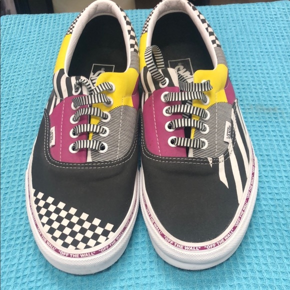 Vans Authentic Pink and Yellow Sneakers Iconic Skate Style - Picture 4 of 6